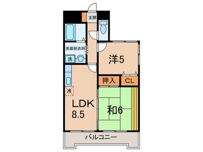ハルズ羽坂(2LDK/3階)の間取り写真