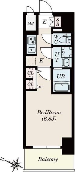 S-RESIDENCE熱田一番(1K/12階)の間取り写真
