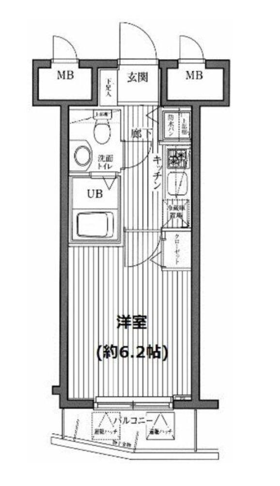 ガラステージ芝公園駅前(1K/11階)の間取り写真