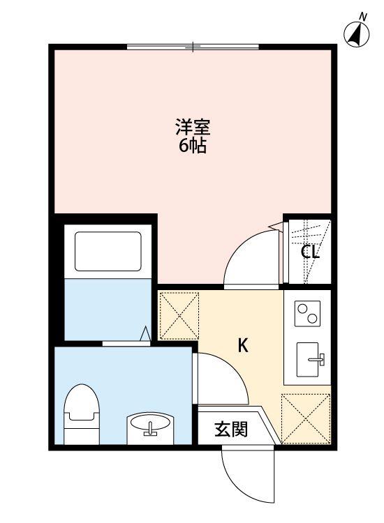 オリーブ 西堀(1K/1階)の間取り写真