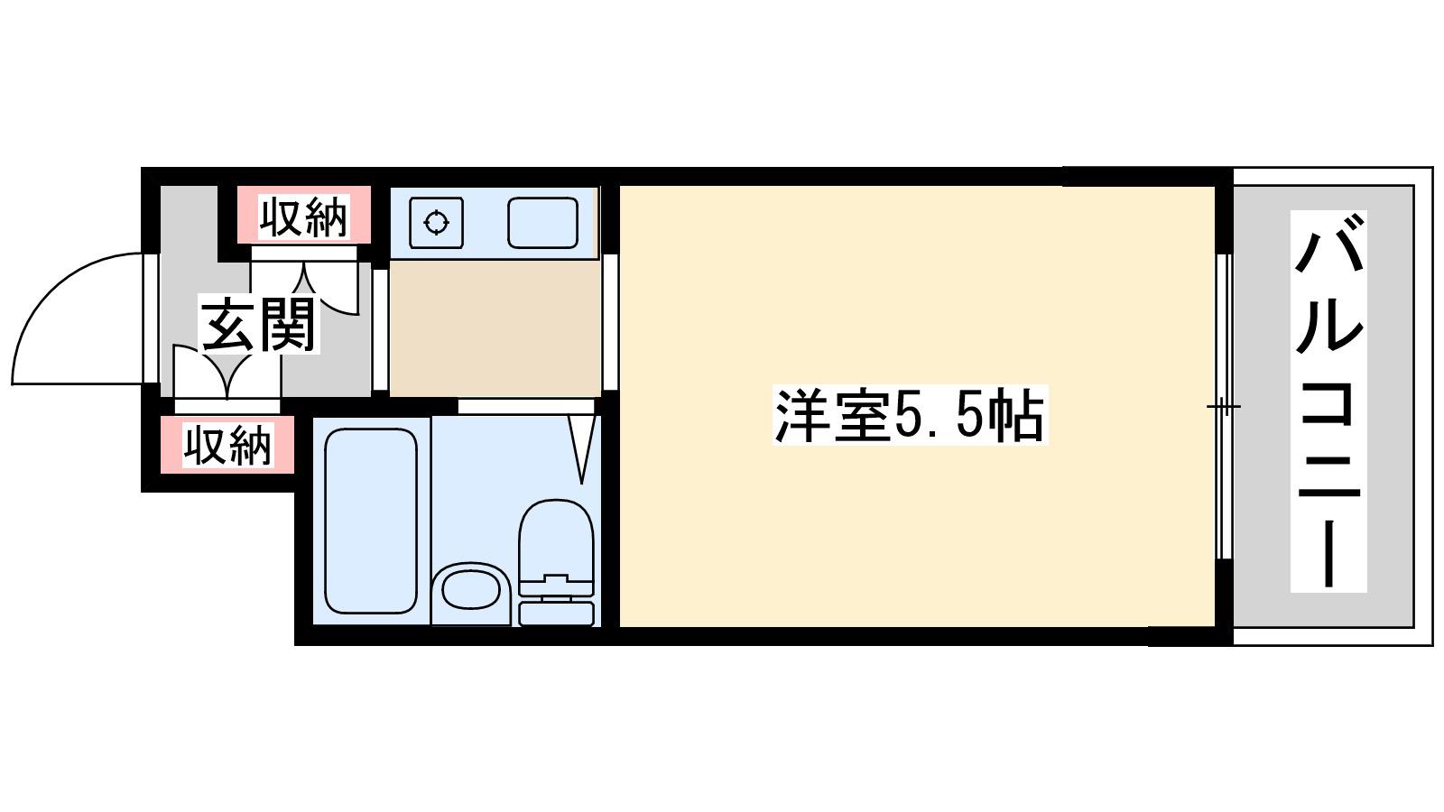 朝日プラザ新大阪アネックス(1K/1階)の間取り写真