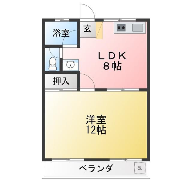 有楽荘ビル(1LDK/3階)の間取り写真