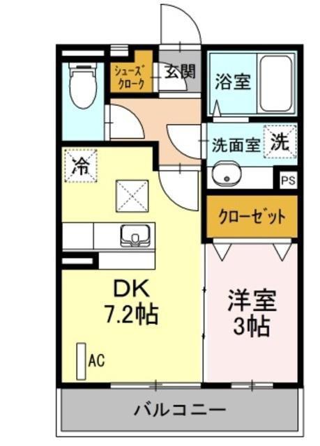 コンフォール新横濱II(1DK/1階)の間取り写真
