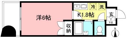 悠々スクアール相模大野(1K/3階)の間取り写真