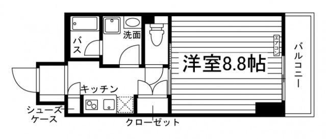 静岡鷹匠2丁目マンション(1K/7階)の間取り写真