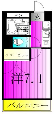 パティオ(1K/3階)の間取り写真