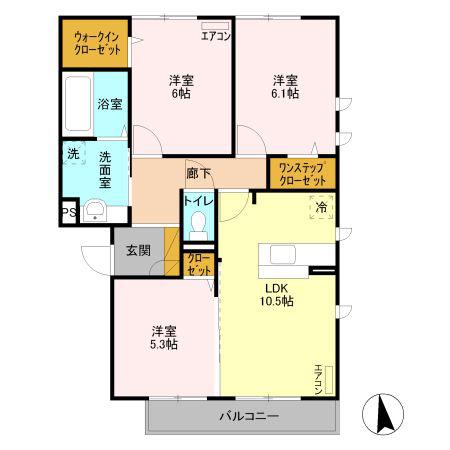 ビエントマルモト(3LDK/2階)の間取り写真