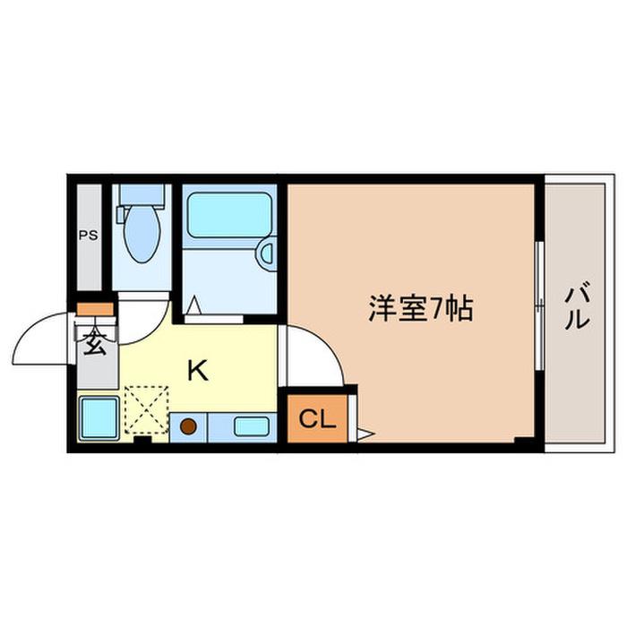 JC PARKみずほ台(1K/1階)の間取り写真