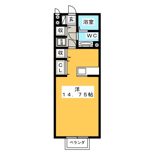 セジュールプランタン華(ワンルーム/2階)の間取り写真