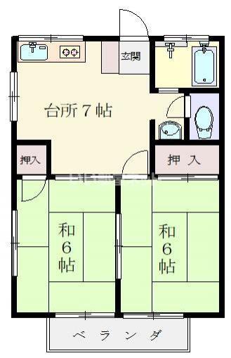 メゾン西平山(2DK/2階)の間取り写真