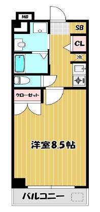ロリエ新長田(1K/4階)の間取り写真