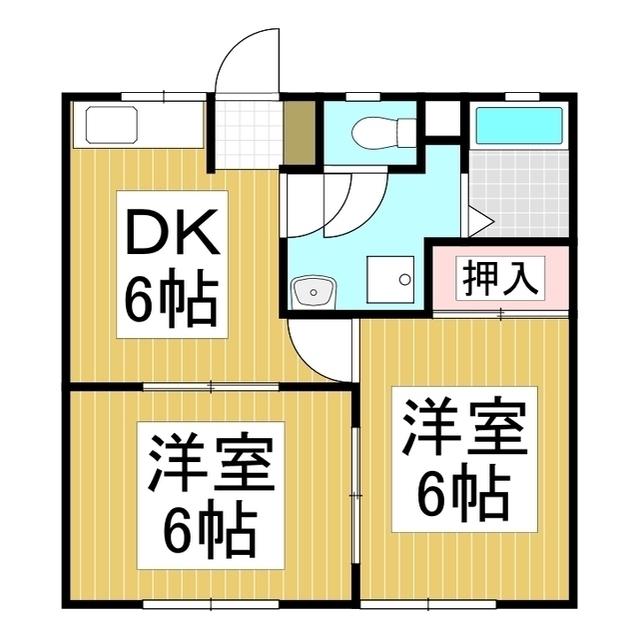コーポ東(2DK/1階)の間取り写真