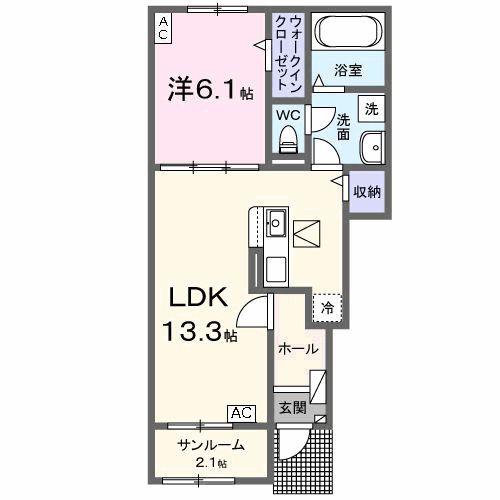 SEJOUR・セジュール(1LDK/1階)の間取り写真
