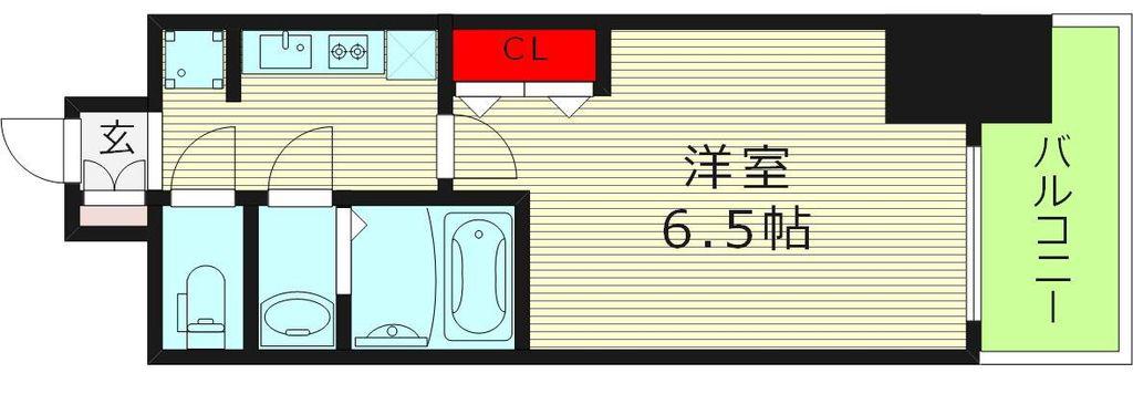 S-RESIDENCE都島ELEGANT(1K/6階)の間取り写真
