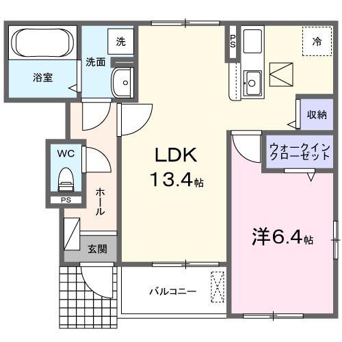カーサ カーロ(1LDK/1階)の間取り写真