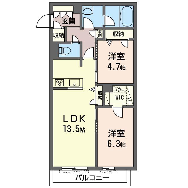コートエトワール(2LDK/2階)の間取り写真