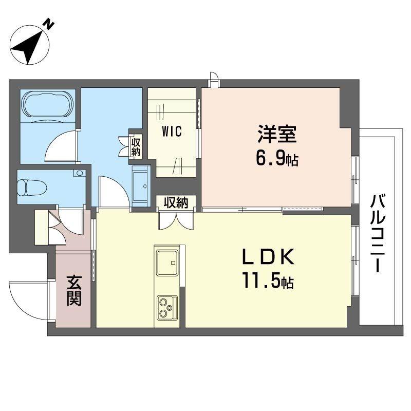 フォス 渋谷笹塚(1LDK/3階)の間取り写真