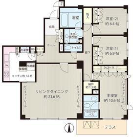 大山パークヒルズ(3LDK/1階)の間取り写真
