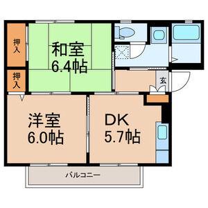 モンピエス(2K/2階)の間取り写真