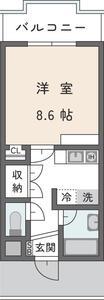 アイビス小絹A(1K/1階)の間取り写真