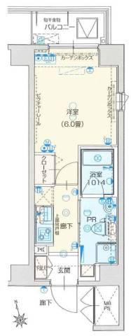 ヴェルト府中(1K/5階)の間取り写真