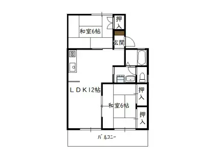 セジュール加納(2LDK/2階)の間取り写真