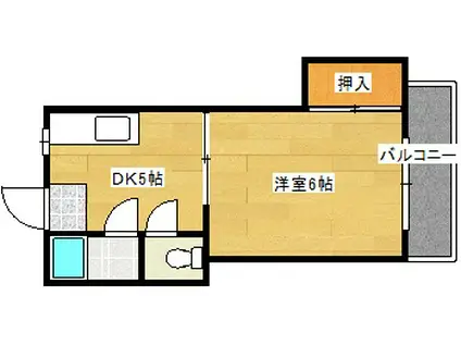 第1小河内ビル(1DK/2階)の間取り写真