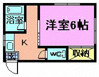 ブランカ関屋(1K/2階)の間取り写真