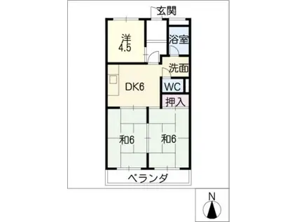 シャンポール原I(3DK/4階)の間取り写真
