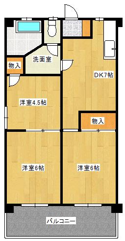 株式会社坂内建設ビル(3DK/3階)の間取り写真