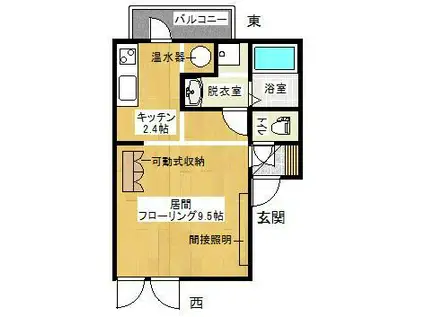 LA-FLORA II(1K/1階)の間取り写真