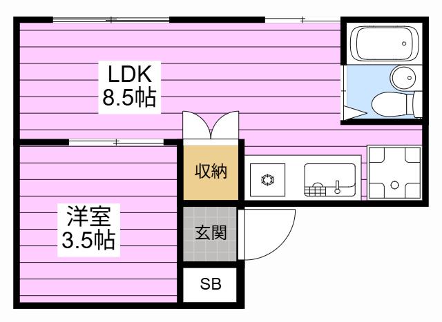 A-LIFE葵東(1DK/4階)の間取り写真