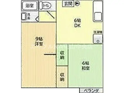 コーポ豊田(2DK/1階)の間取り写真