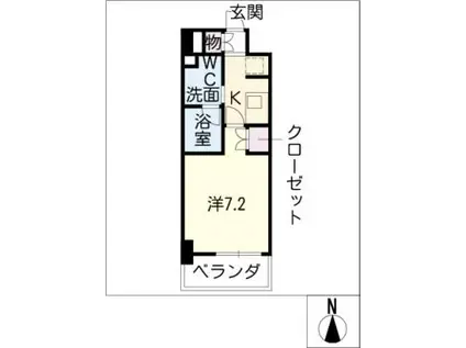 MARCHE I(1K/8階)の間取り写真