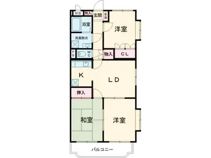 ユーミー和田山(3LDK/4階)の間取り写真