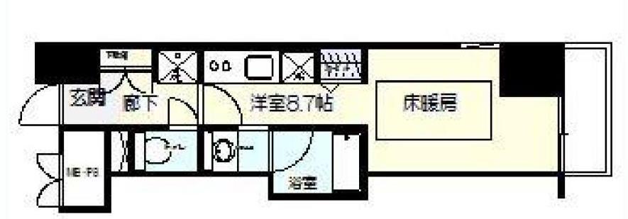 シャーメゾン 神戸(1K/3階)の間取り写真