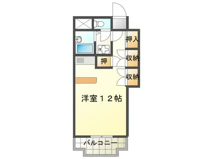 上水前寺タウンビル飛鳥(ワンルーム/5階)の間取り写真