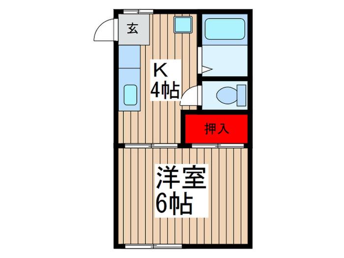 コーポマツモト(1K/1階)の間取り写真