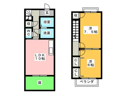 ライネスハイム(2LDK/2階)の間取り写真