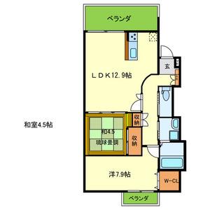 フォレスト南植松(2LDK/3階)の間取り写真