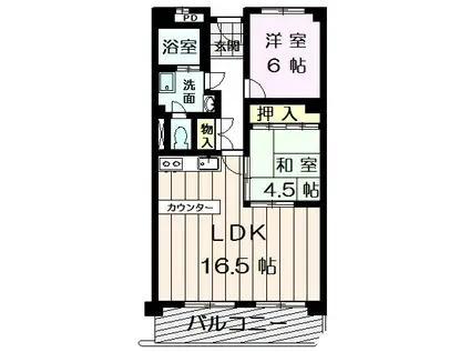 第二寺田マンション(2LDK/5階)の間取り写真
