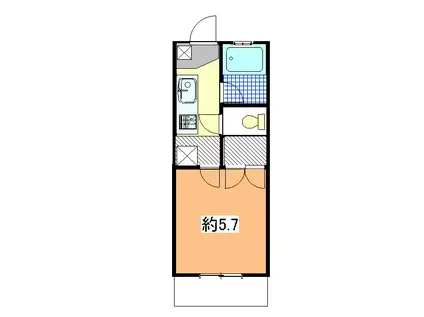 アップルトゥリー黒松(1K/1階)の間取り写真