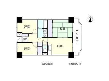 プレスト・コート 弐番館(3LDK/10階)の間取り写真