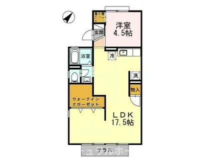 セジュールマルヤマ A棟(1LDK/1階)の間取り写真