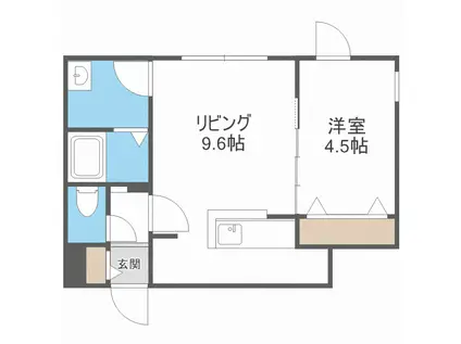 RIVERSIDE KOTONI(1LDK/4階)の間取り写真