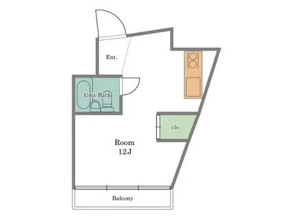 不二ハイツ(ワンルーム/1階)の間取り写真