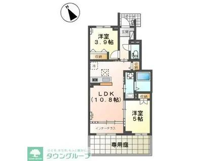 アンソレイユ(2LDK/1階)の間取り写真