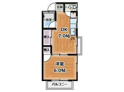 清水マンション(1LDK/2階)の間取り写真