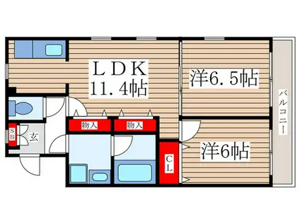 CHARLOTTE(2LDK/1階)の間取り写真