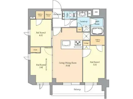 AIFLAT渋谷西原(3LDK/2階)の間取り写真